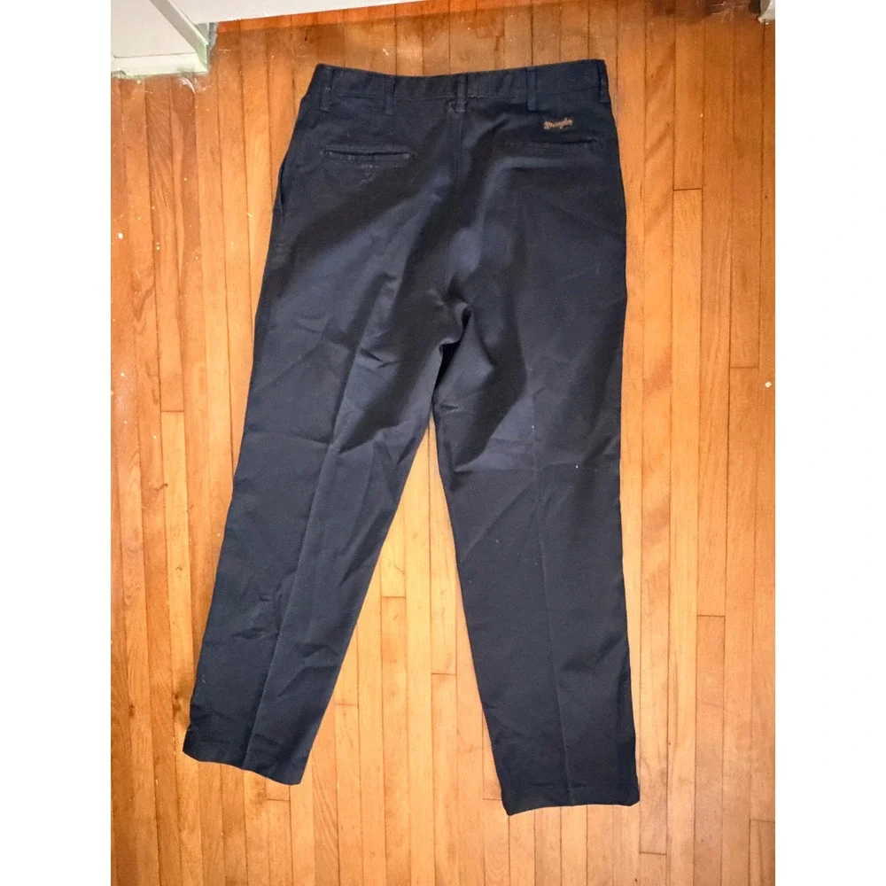 Mens Black Pleated Trousers Relaxed Fit Straight Leg Dress Pants 34x30